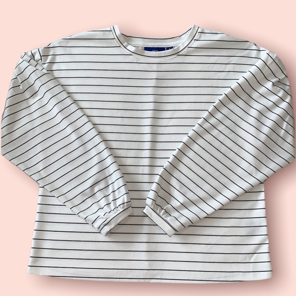 Apt 9 Striped Puff Sleeve Sweater